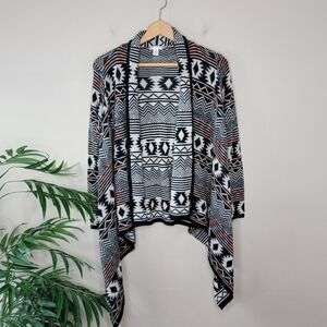 Xhilaration | Aztec Draped Open Cardigan Sweater Size Medium/Large